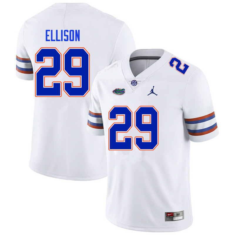 Men #29 Khamal Ellison Florida Gators College Football Jerseys Sale-White - Click Image to Close